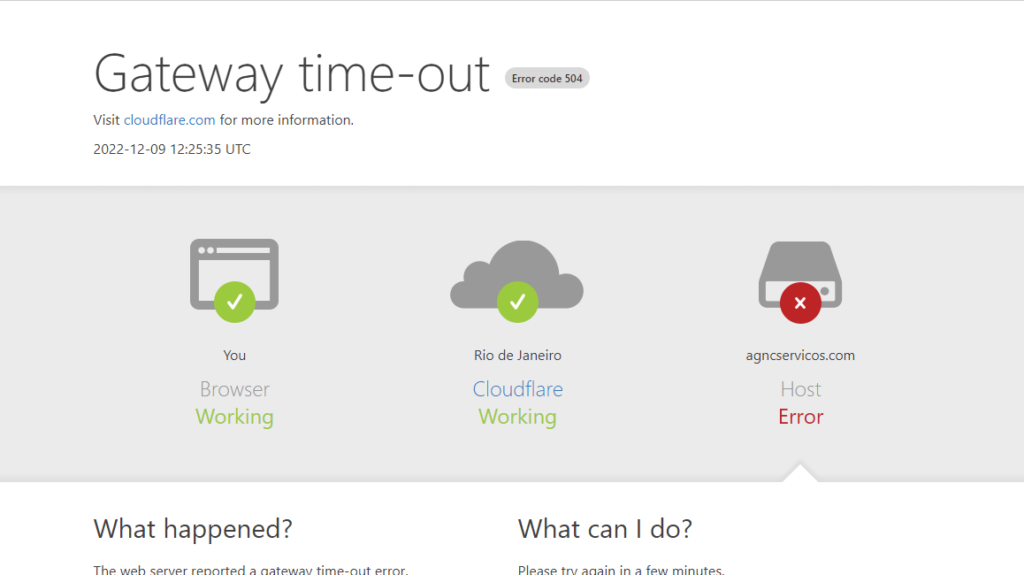 O que significa Gateway time-out Erro 504 AGNC Agência de Marketing O Que Significa Gateway Time-Out Erro 504 • SUPORTE Seu site está apresentando Gateway time-out Erro 504 calma! Este artigo te explica como resolver! - AGNC Criação de sites empresariais