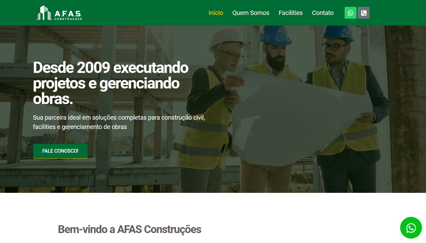 Portfolio: Site Afas Construções | Site Para Construtoras Esta buscando um profissional para criar Site Para Construtoras? Veja como ficou o site do nosso cliente e crie o seu também -> VEJA!