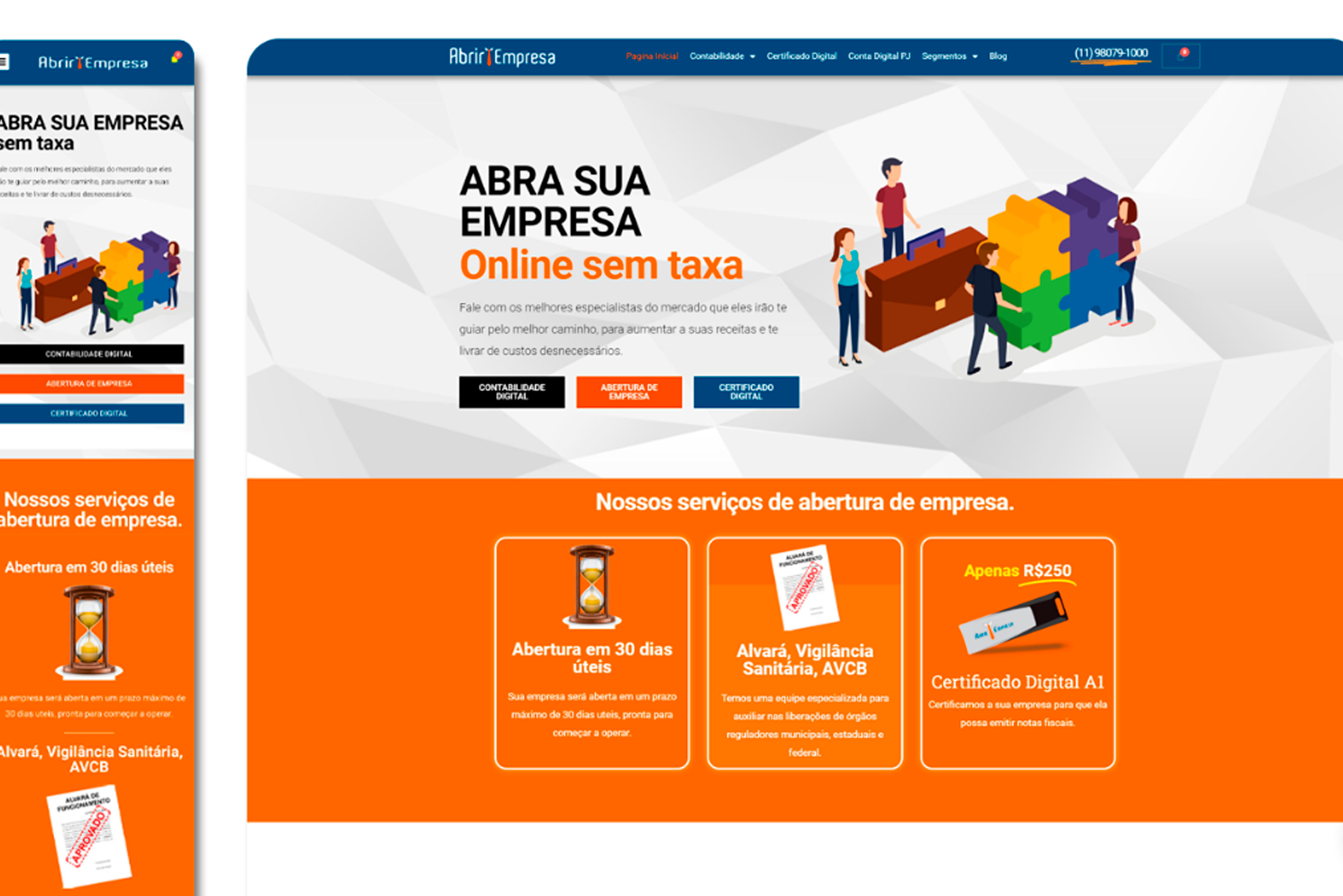 Site Abrir Empresa | Portfolio | Site Para Contabilidade Conheça nosso serviço de desenvolvimento de sites para contabilidade e contadores. Veja o resultado do site da Site Abrir Empresa. VEJA