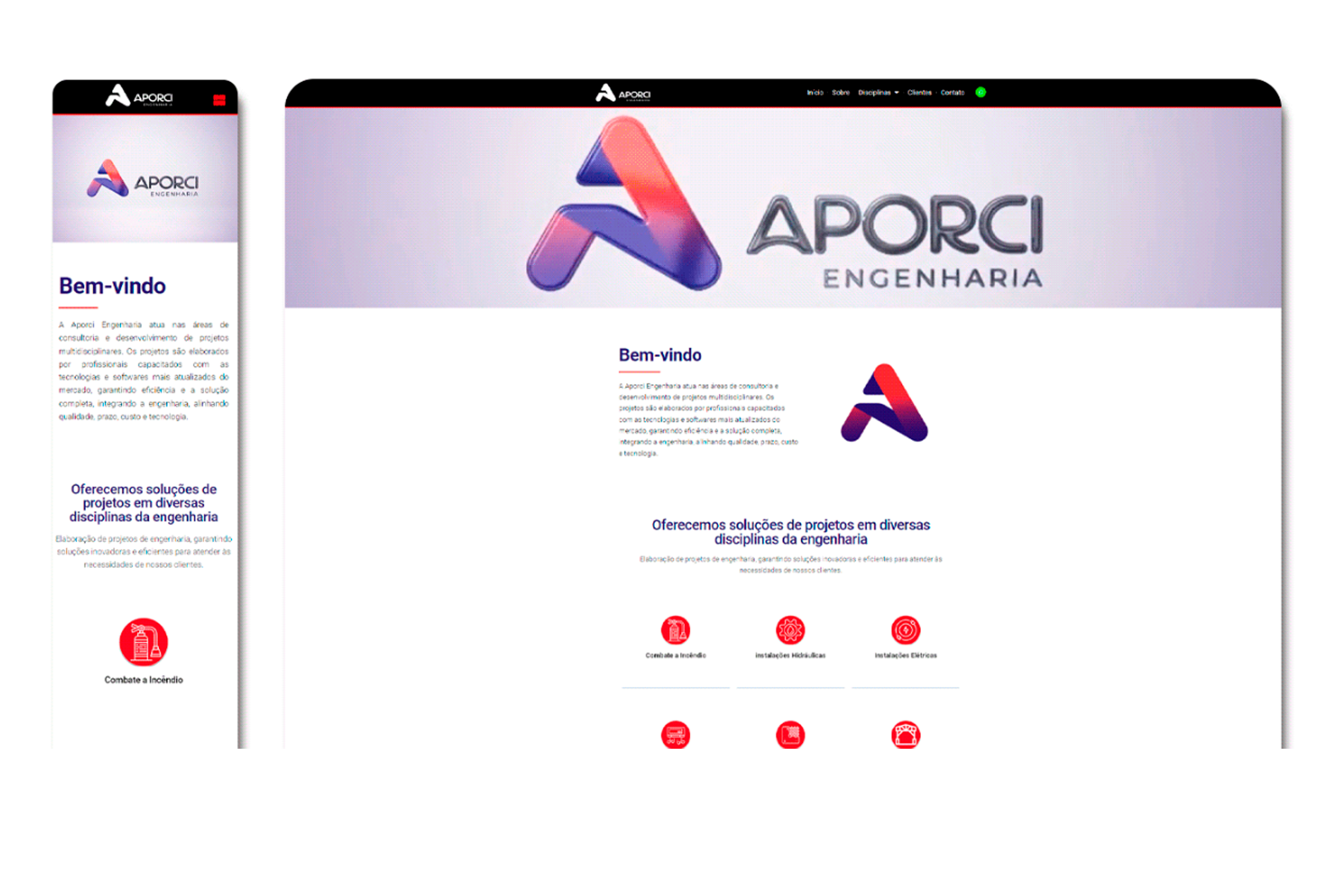 Site Aporci Engenharia | Portfolio | Criação De Sites B2b Veja como ficou o nosso trabalho criação de site B2B empresarial | Site Aporci Engenharia