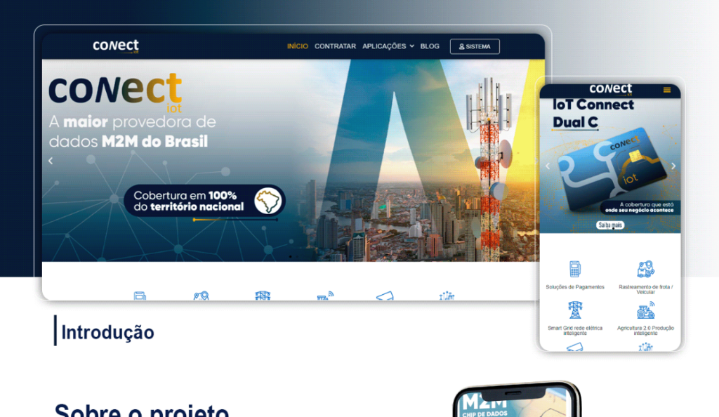 Site De Provedora: Nosso Trabalho P/ IOT Conect Portfólio - Veja como ficou nosso trabalho de criação do site de provedora para a empresa IOT Conect - Empresa de São Bernardo do Campo SP