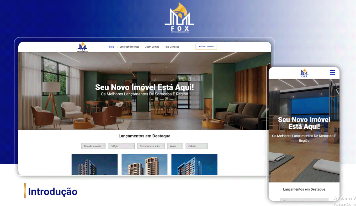 Site Para Imobiliária: Veja Como Ficou O Site Da FOX Imóveis >> Precisando criar um site para imobiliária para sua corretora ou para sua construtora? Veja como ficou o site que fizemos para a FOX Imóveis.