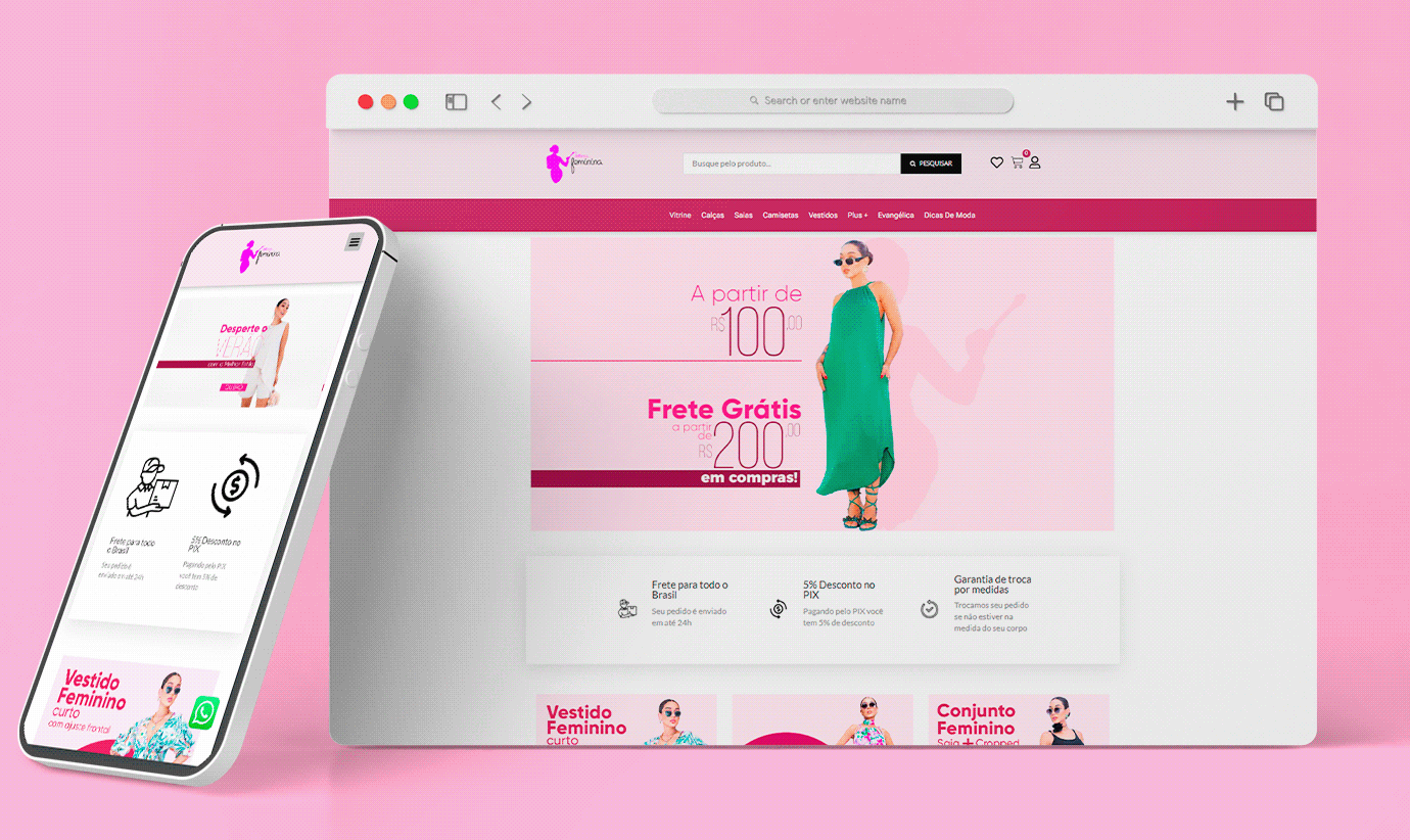 Portfolio: Ecommerce De Moda Feminina : Instância Feminina Está querendo abrir sua loja online? Veja nosso trabalho na criação do Ecommerce de moda feminina : Instância feminina. Contrate-nos