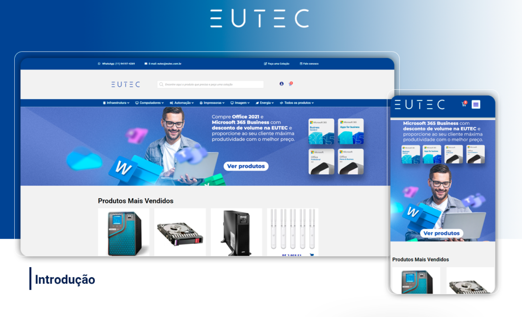 Portifolio: Ecommerce Da EUTEC Distribuidora SEO E Core... Veja como ficou nosso trabalho no Ecommerce da EUTEC Distribuidora de tecnologia com SEO on page, SEO técnico e Core Web Vitals.