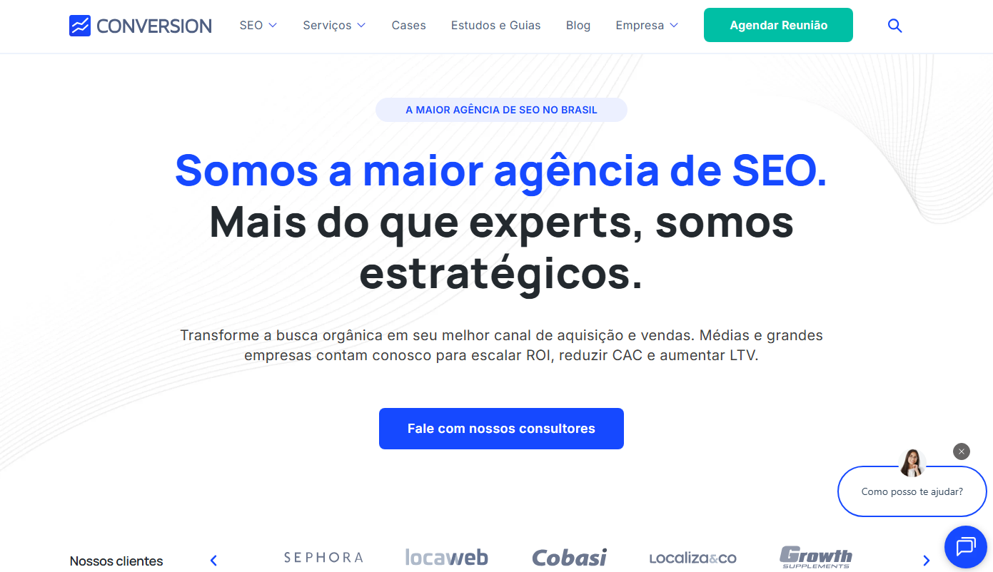 A Conversion se posiciona como uma agência focada em dados e performance orgânica. Eles são conhecidos por seus estudos de mercado e pelo foco em SEO, sendo uma ótima Agência de Publicidade voltada para o ambiente digital. Utilizam uma abordagem proprietária chamada "Data-Driven PR", que mistura assessoria digital com SEO.