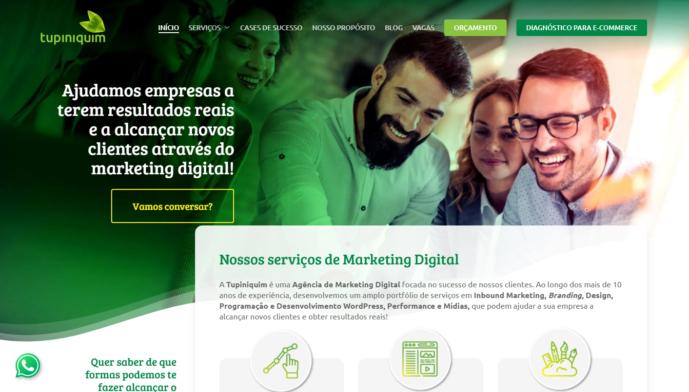 A Tupiniquim é uma agência que ganhou destaque pela sua abordagem voltada para a transformação digital de pequenas e médias empresas. Como uma Agência de Anúncios online e Inbound, eles focam bastante na jornada do cliente e na nutrição de leads, sendo uma opção sólida para quem está começando a estruturar o marketing digital.