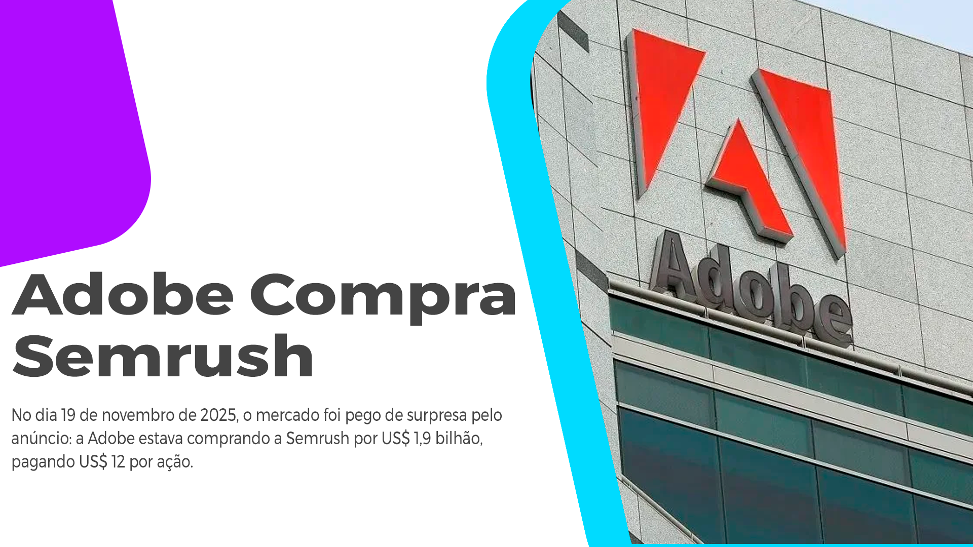 Adobe Compra Semrush Por US$ 1,9 Bilhão E Muda O SEO Aquisição da Adobe Pela Semrush Por US$ 1,9 Bilhão Revela Sobre o Novo SEO e promete mudanças drásticas no cenário de SEO por IAs. Leia!