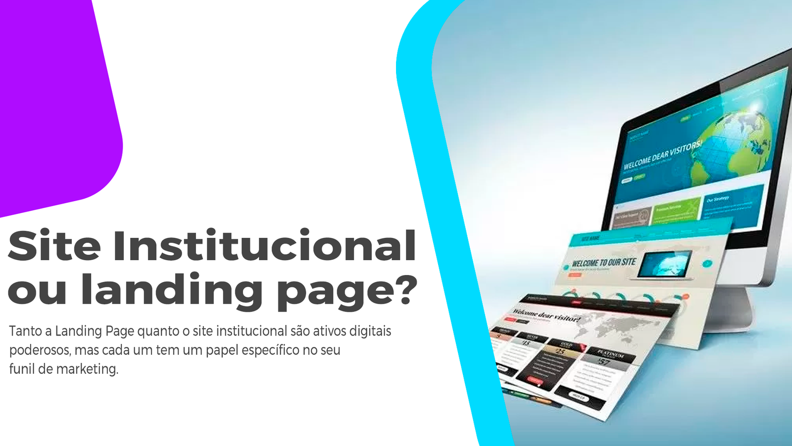 Landing Page Vs Site Institucional: Diferenças E Objetivos Pensando em criar um site Institucional ou uma landing page (pagina de vendas)? Saiba os objetivos e as diferenças.