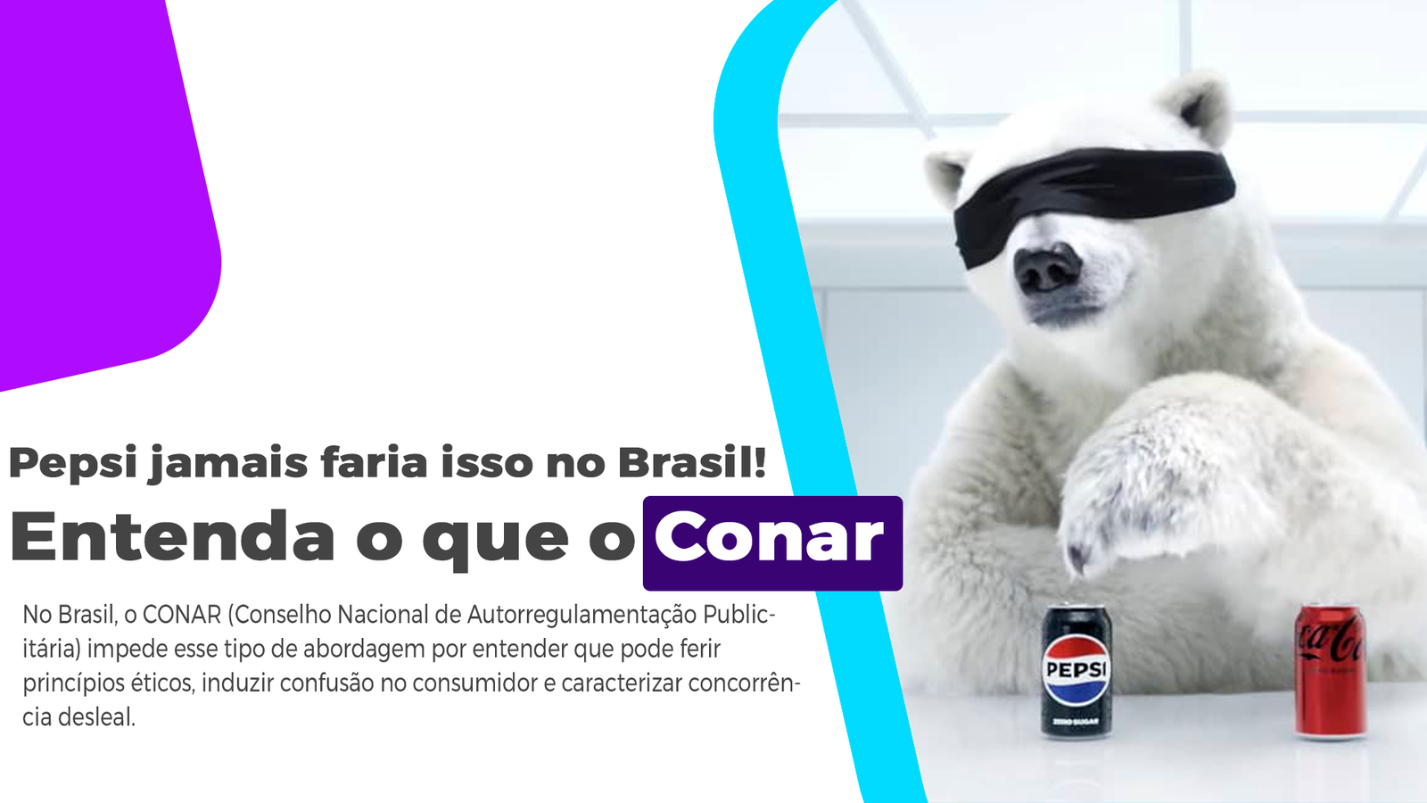 Pepsi Provoca Coca-Cola: Por Que Isso Não Pode No Brasil Entenda por que a Pepsi pôde provocar a Coca-Cola no Super Bowl e por que isso seria barrado pelo CONAR no Brasil.