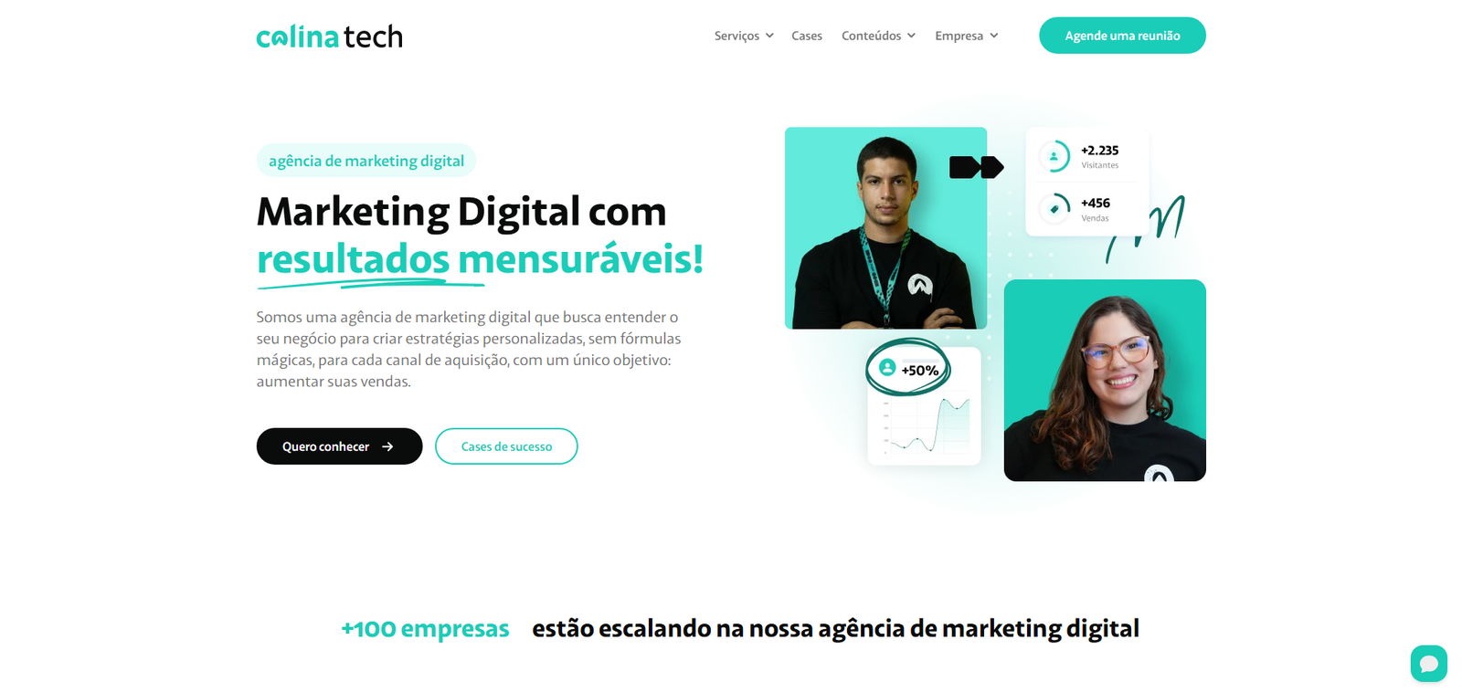 A Colina Tech se destaca pela especialização em estratégias de mídia paga com foco em geração de leads qualificados, especialmente no ambiente B2B. A agência combina conhecimento técnico de plataformas com uma visão de funil que conecta o anúncio ao resultado comercial, o que a torna uma opção relevante para empresas com ciclo de venda consultivo e ticket médio mais alto.